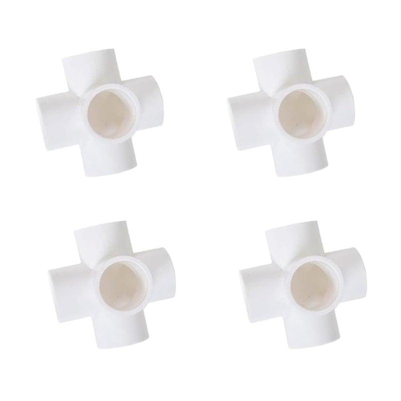 aitchcy 5 Way PVC Elbow 20mm | 5Way elbow for PVC pipe having Outer Diameter of 20mm or 21mm | PVC Pipe Joint | Five way Connector for Furnitures & Structures | 5 side Connectors (20 mm 4pc Pack) - Image 1