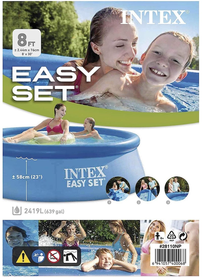 INTEX - 28110NP-Easy Set Inflatable Round Swimming Pool 2.44mx76cm / 8'x30", 2419L - Image 1
