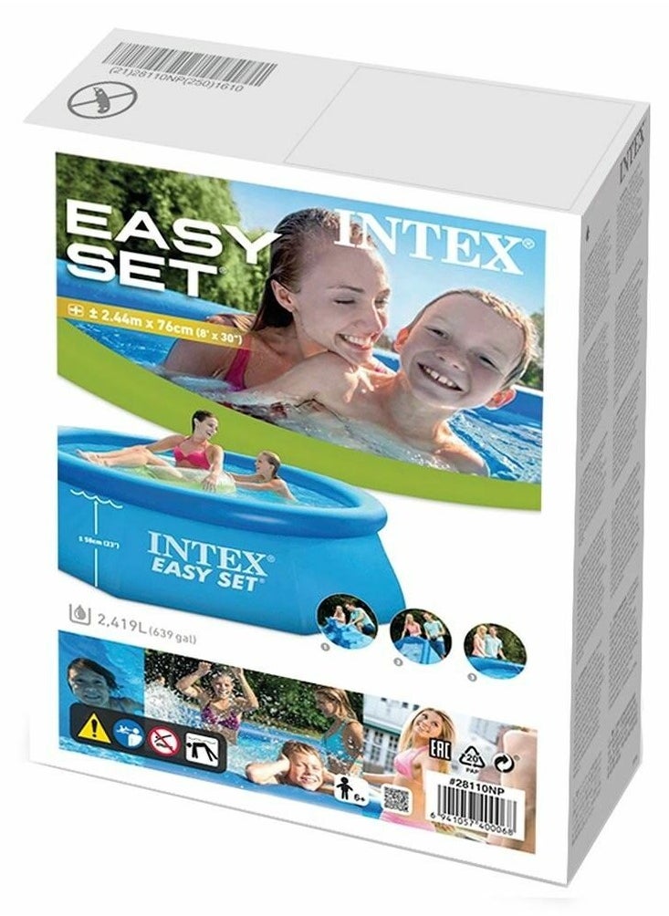 INTEX - 28110NP-Easy Set Inflatable Round Swimming Pool 2.44mx76cm / 8'x30", 2419L - Image 1