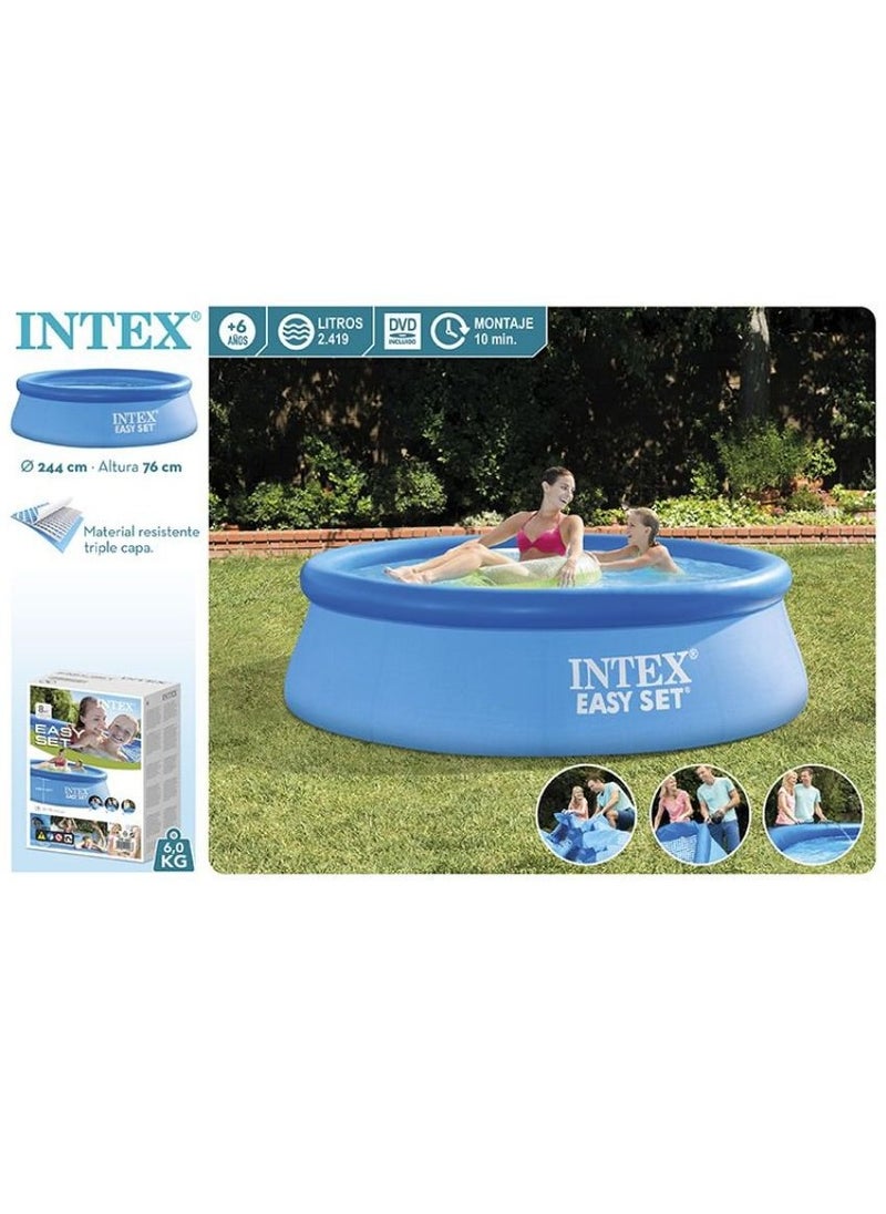 INTEX - 28110NP-Easy Set Inflatable Round Swimming Pool 2.44mx76cm / 8'x30", 2419L - Image 1