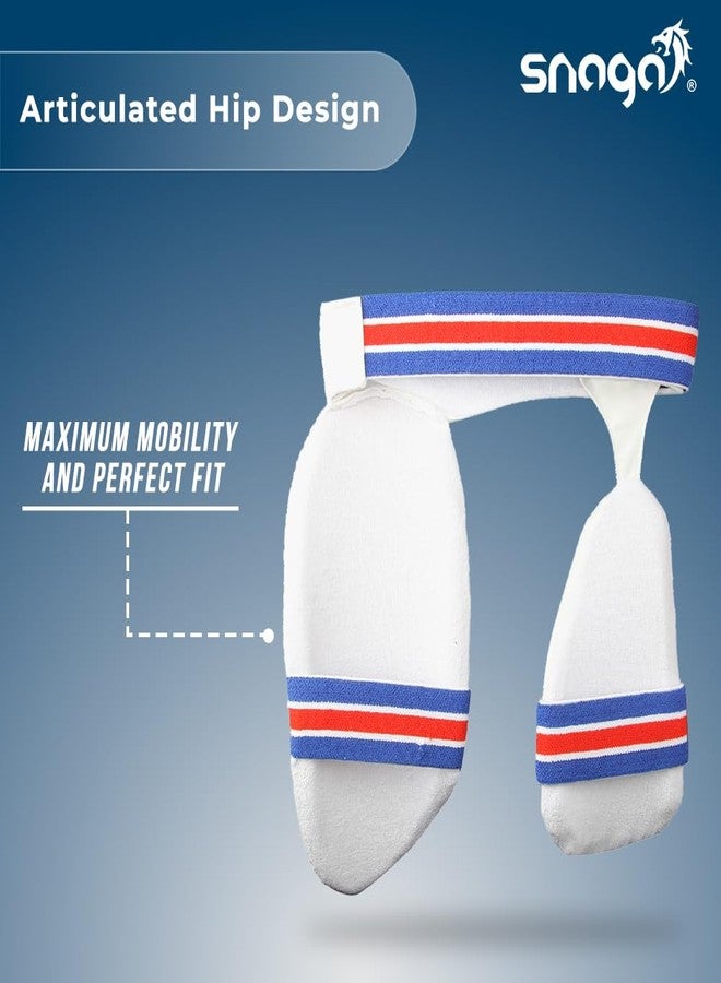 Snaga Lower Body Protection Cricket Thigh Pad Double Inner Thigh Pad Cricket Thigh Guard for Right Hand Batsman (Off-White) (Mens) - Image 2