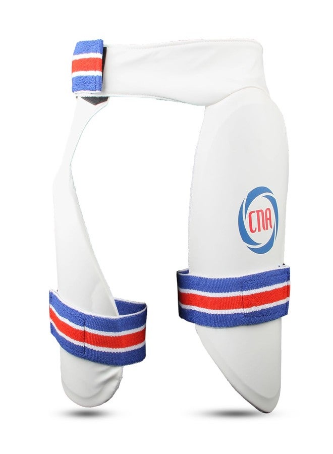 Snaga Lower Body Protection Cricket Thigh Pad Double Inner Thigh Pad Cricket Thigh Guard for Right Hand Batsman (Off-White) (Mens) - Image 1