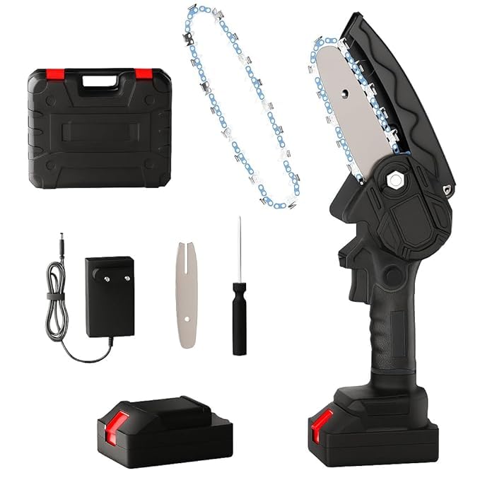 Shopper52 Cordless Mini Chainsaw for wood cutting| 21V Battery |One Hand Lightweight| Battery Powered | Wood Cutting | Tree Trimming | Chainsaw Machine - Image 2