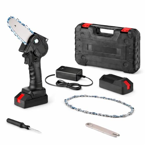 Shopper52 Cordless Mini Chainsaw for wood cutting| 21V Battery |One Hand Lightweight| Battery Powered | Wood Cutting | Tree Trimming | Chainsaw Machine - Image 1