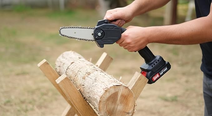 Shopper52 Cordless Mini Chainsaw for wood cutting| 21V Battery |One Hand Lightweight| Battery Powered | Wood Cutting | Tree Trimming | Chainsaw Machine - Image 5