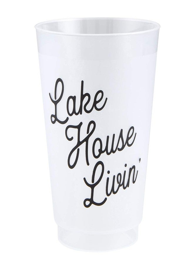Santa Barbara Design Studio SIPS Drinkware 16-Ounce Frosted Plastic Cups, 8-Count, Lake House - Image 1
