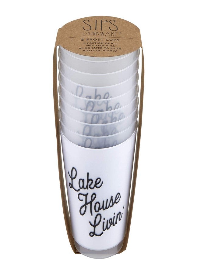 Santa Barbara Design Studio SIPS Drinkware 16-Ounce Frosted Plastic Cups, 8-Count, Lake House - Image 2