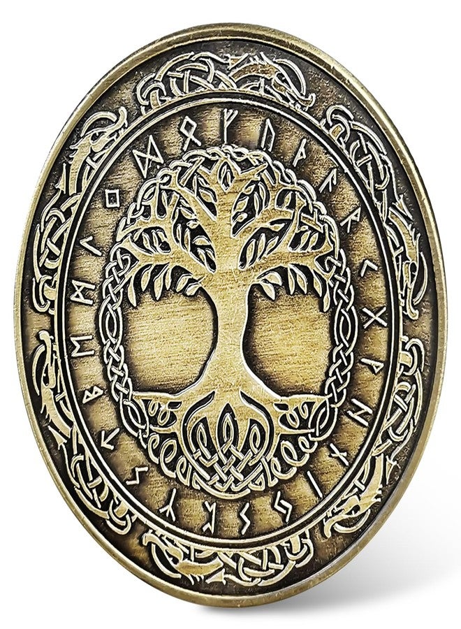 IELCJJ Viking Yggdrasil Coin - Viking Runes Tree of Life Coin - Norse Mythology Protective Talisman Amulet - Viking Gifts for Men Women - Image 3