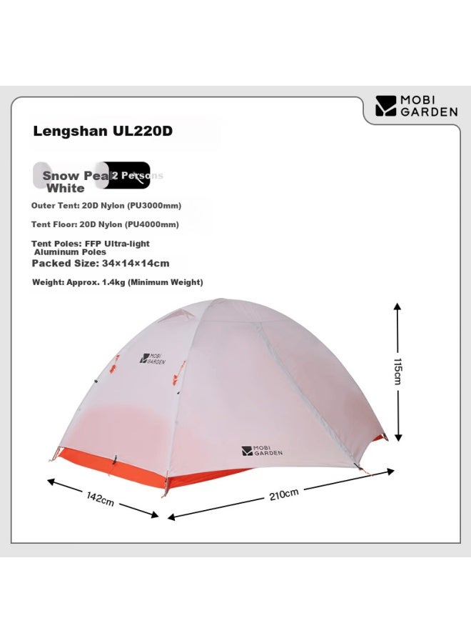 Mobigarden Cold Mountain Ul Outdoor Lightweight Camping Ultralight Hiking Double Tent Nx24561036 Moonlight White - Image 1