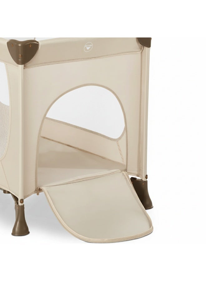 kidz Era Portable playpen and bassinet with front wheels for easy movement, mattress and carrying bag - easy to fold, full mesh ventilation, travel safe - Image 3