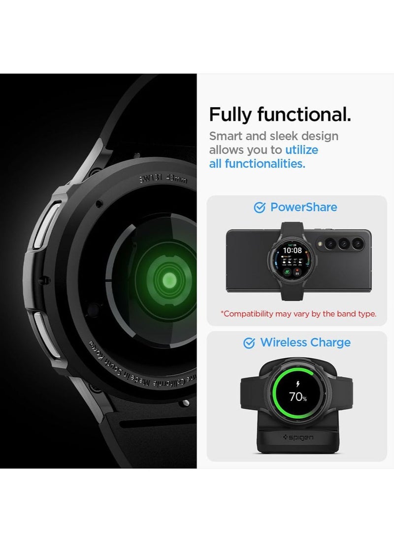 Spigen Liquid Air for Samsung Galaxy Watch 6 Classic 43mm Case Cover Flexible Lightweight TPU (2023) - Matte Black  - Image 3