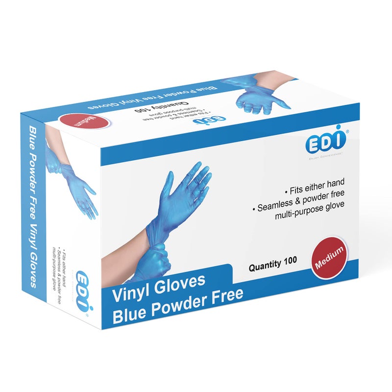 EDI Disposable Vinyl Gloves Small 100 pcs Blue