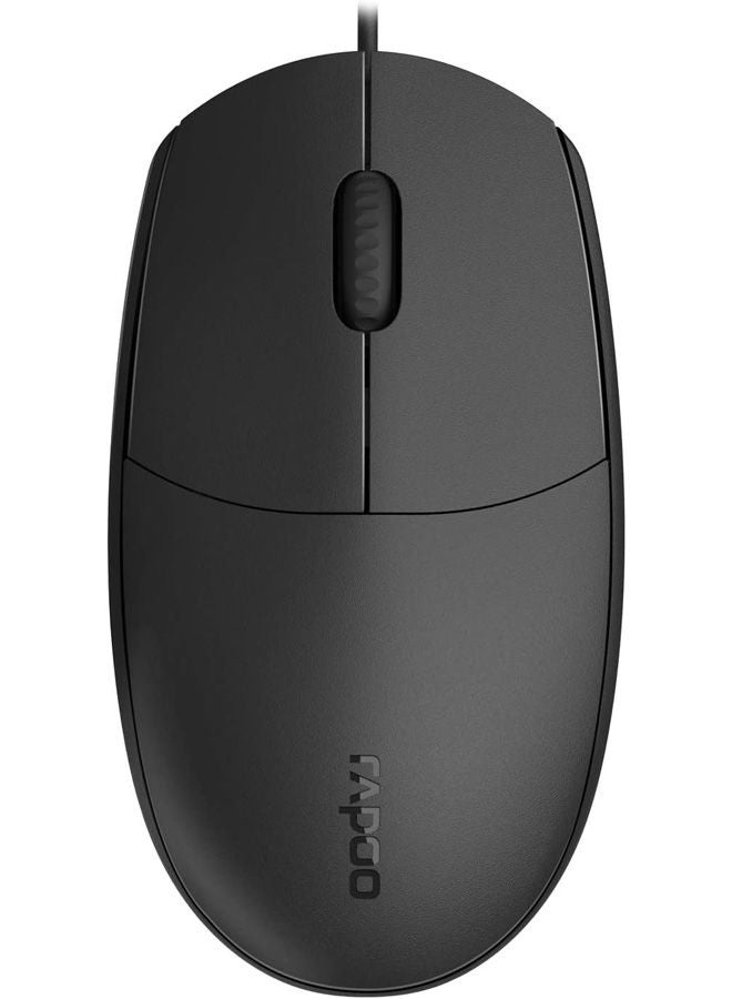 Rapoo N100 Wired Optical Mouse Black - Image 1