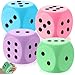 Zomiboo 4 Pcs Jumbo 4 Inch Foam Dice Set Soft Stress Relief Toy for Kids Adults Colorful 6 Sided Giant Dice for Classroom Math Family Board Games Holiday Stocking StuffersMacaron ColorsDot - Image 2