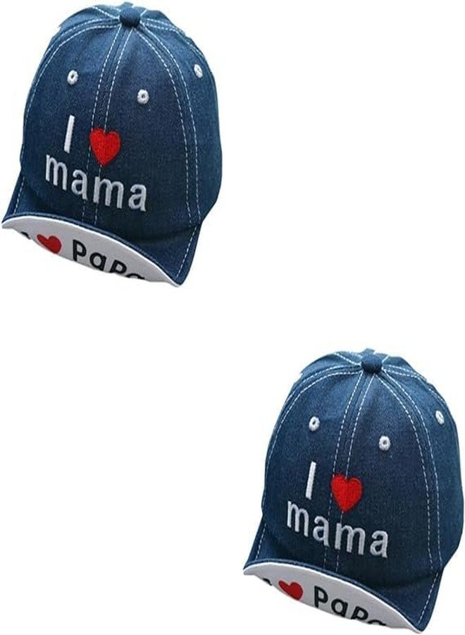 NIUE 2 pcs Children caps Trucker Baseball Cap Children Summer hat Kids Trucker Cap Adjustable mesh hat Cotton Baseball hat (Pack of 2) (Navy Blue_1-2 Years) (Blue) - Image 1