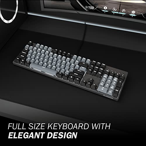 DURGOD K310 Corona White Backlit Full Size Mechanical Keyboard | 104 Keys Full Size | USB C Wired | Doubleshot PBT Keycaps | Programmable Keys | Windows & Mac (Corona, Cherry MX Silent Red Switch) - Image 2