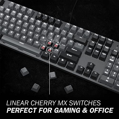 DURGOD K310 Corona White Backlit Full Size Mechanical Keyboard | 104 Keys Full Size | USB C Wired | Doubleshot PBT Keycaps | Programmable Keys | Windows & Mac (Corona, Cherry MX Silent Red Switch) - Image 3