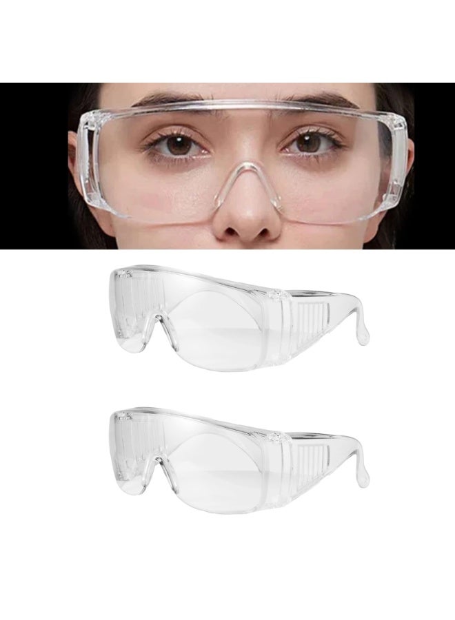 Generic Safety Goggles Anti-Splash Dustproof Work Laboratory Glasses Eye Protection Labor Protection Safety Glasses Clear Lenses,2pcs - Image 1