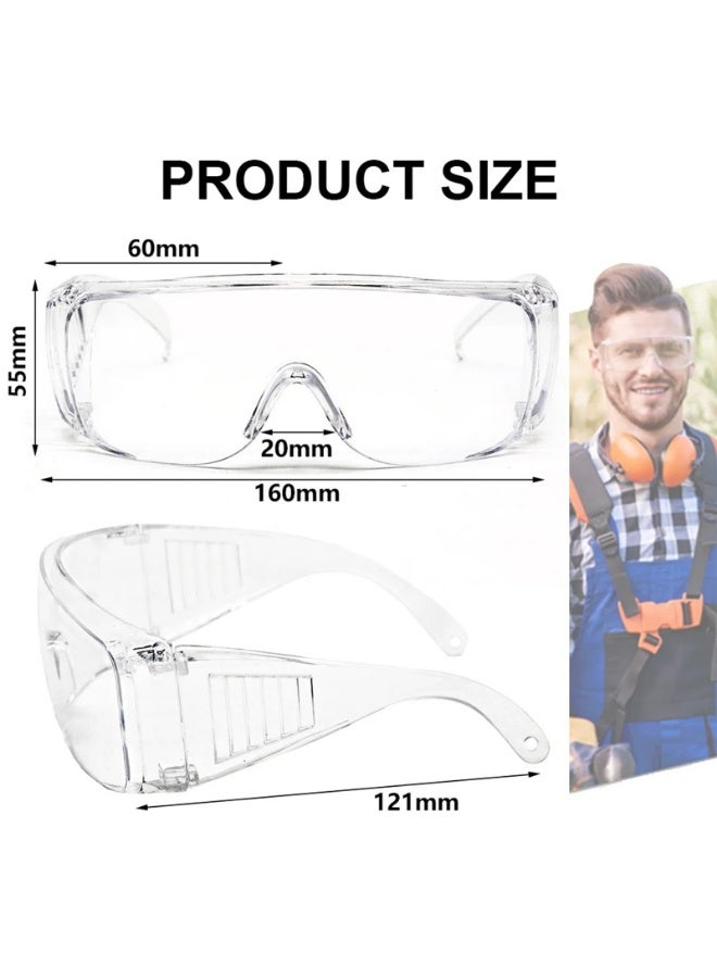Generic Safety Goggles Anti-Splash Dustproof Work Laboratory Glasses Eye Protection Labor Protection Safety Glasses Clear Lenses,2pcs - Image 2