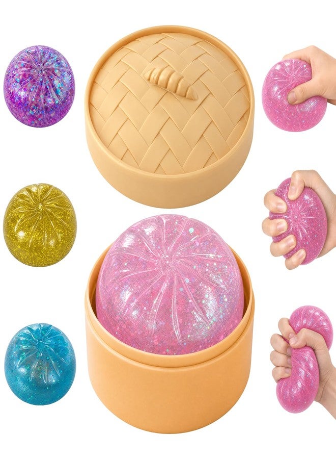hepanio Malt Sugar Glitter Dumpling Squishy,Sugar Dumpling Squishy,Glitter Squishies Dumplings Mystery Box,Viral Bao Bun Squishys Dumlings Mystery Box,Suitable for Adult use in Offices and Homes(Pink) - Image 1