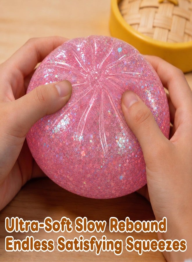 hepanio Malt Sugar Glitter Dumpling Squishy,Sugar Dumpling Squishy,Glitter Squishies Dumplings Mystery Box,Viral Bao Bun Squishys Dumlings Mystery Box,Suitable for Adult use in Offices and Homes(Pink) - Image 3
