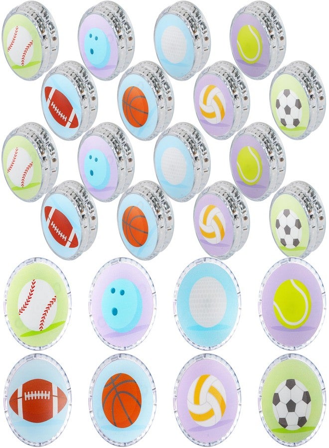 Flahard 24 Pcs Different Ball Themed Designs Light up Yo Yo Ball Bulk Responsive Ball Auto Return Bearing Balls Yoyo for Beginner Birthday Classroom Bag Fillers Prizes Gifts, 8 Styles - Image 1