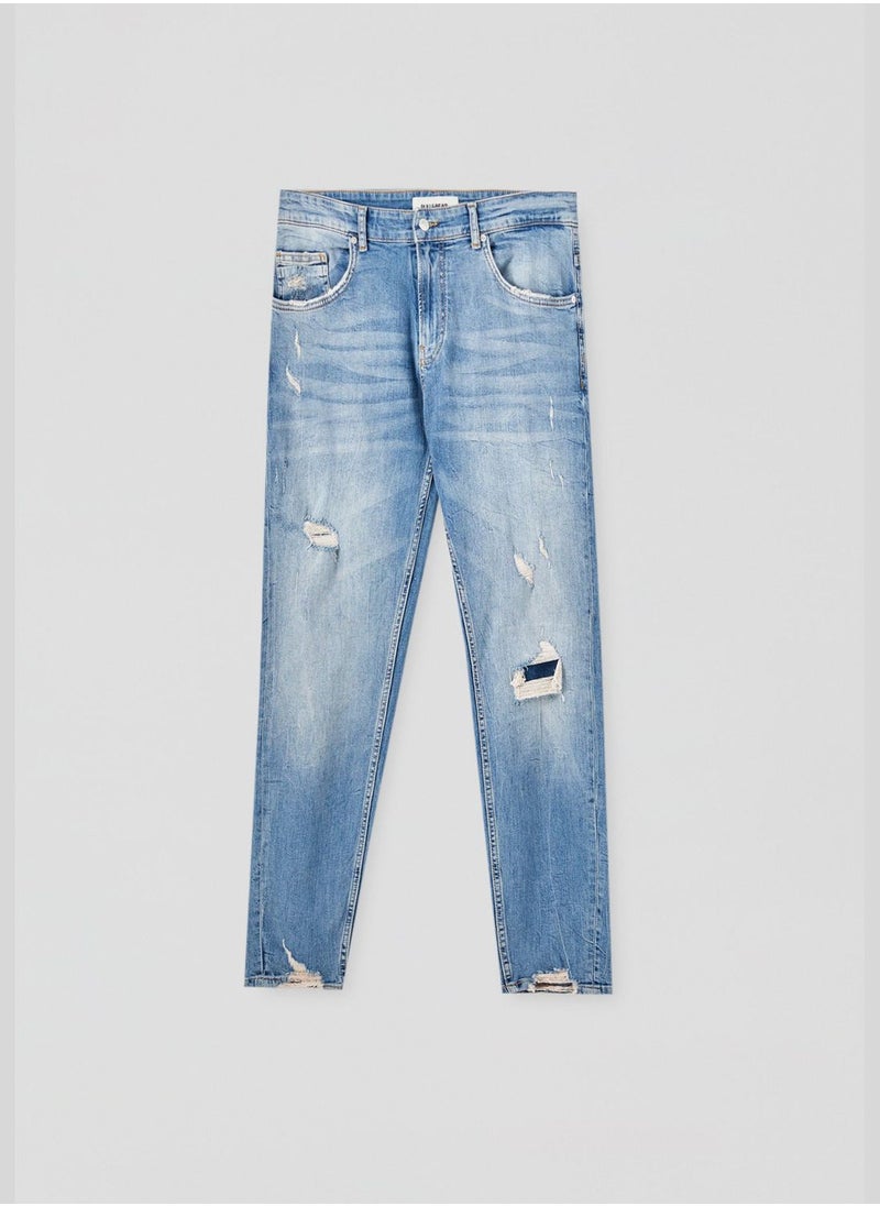 PULL&BEAR Skinny fit jeans with ripped legs  - Image 3