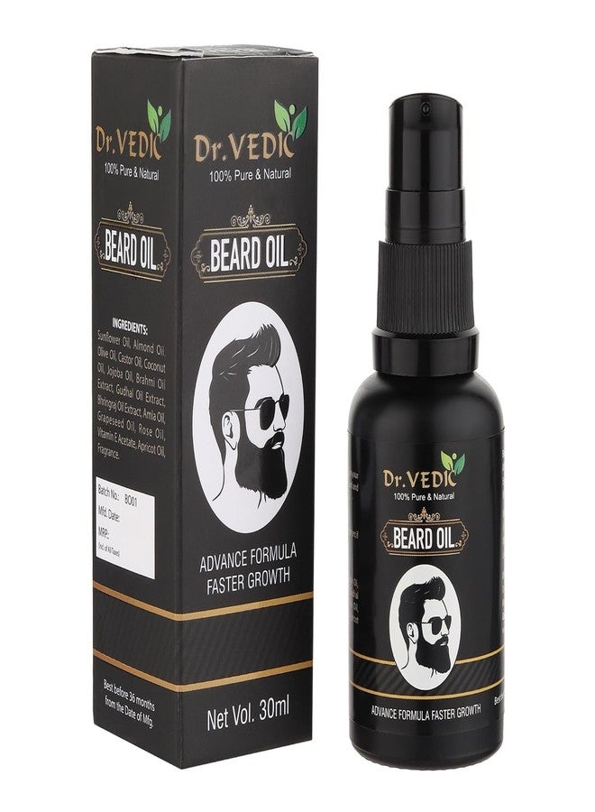 Dr.VEDIC Dr Vedic Beard Hair Growth Oil For Faster Beard Growth And Thicker Looking Beard | Beard Oil For Patchy And Uneven Beard (30Ml) (Pack of 1) - Image 1