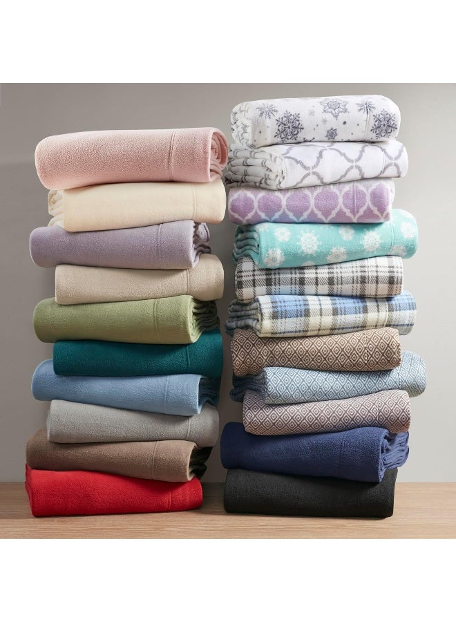 True North by Sleep Philosophy True North by Sleep Philosophy Micro Fleece Bed Sheet Set Warm Sheets with 14 Deep Pocket for Cold Season Cozy SheetSet Matching Pillow Case Queen Green 4 Piece  - Image 4