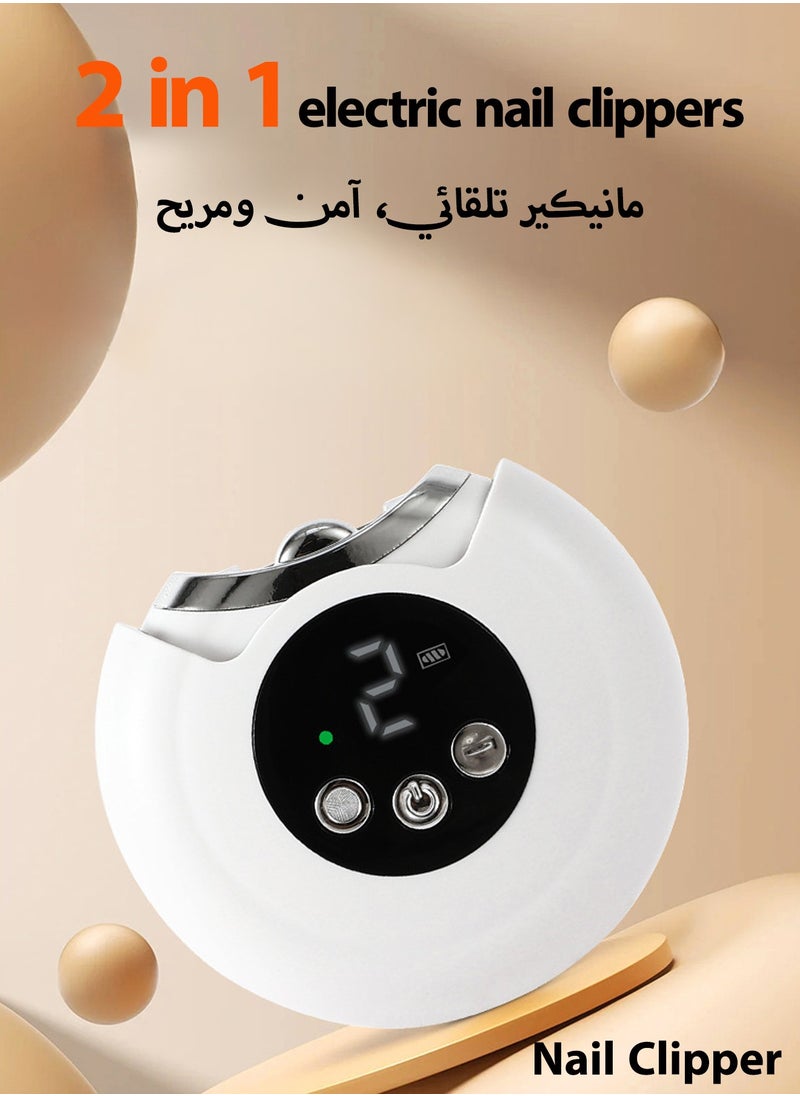 HEROCKX Electric nail clippers-2 in 1 electric polishing automatic nail clippers with light trimming-suitable for baby and elderly care tools  - Image 2