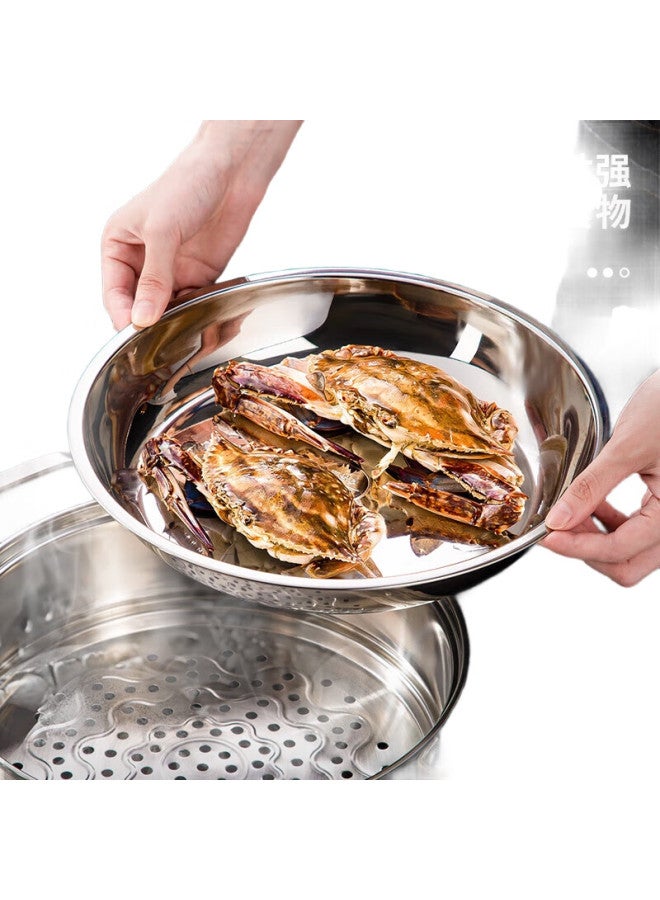 Newair 316L Stainless Steel Plate, Thickened Household Round Dish, Durable Food-Grade Plate, Serving Tray, Steaming Plate - Image 1
