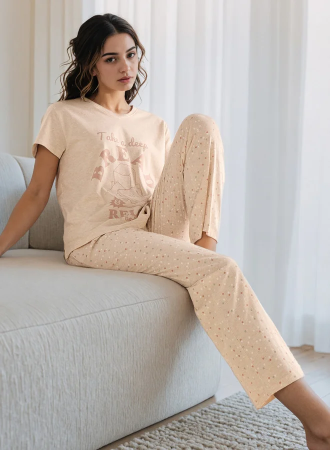 سبلاش فيڤ طقم بيجامة مطبوع