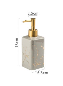 FabSeasons FabSeasons Ceramic Soap Dispenser With Pump,Italian Marble Pattern Dispensar Bottle For Liquid Soap,Homemade Lotions And Essential Oil,320 ml,Grey  - Image 2