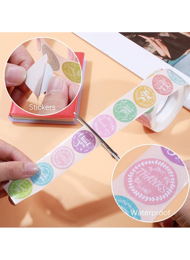 Wownect (Pack of 3) Thank You Round Stickers 1500 PCS 1 Inch Colorful & Pattern Labels for Envelope Seals, Packing Seals, Bouquets & Small Business Packaging (Pack of 3) - Image 3