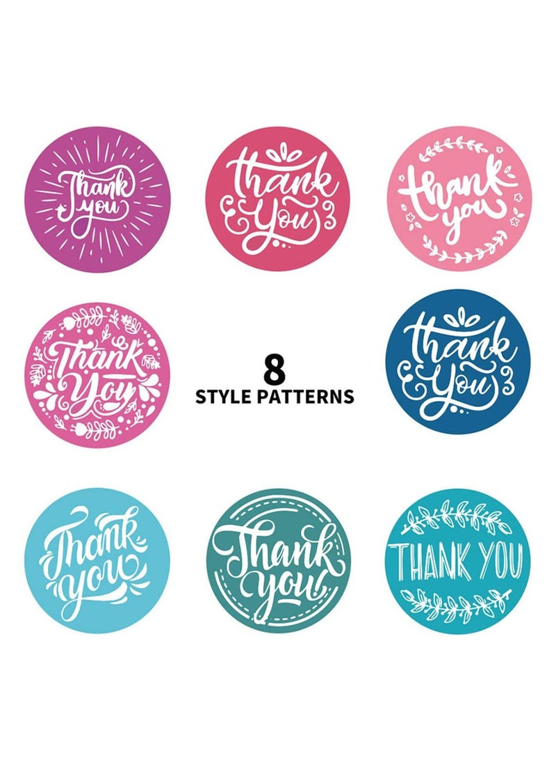 Wownect (Pack of 3) Thank You Round Stickers 1500 PCS 1 Inch Colorful & Pattern Labels for Envelope Seals, Packing Seals, Bouquets & Small Business Packaging (Pack of 3) - Image 2