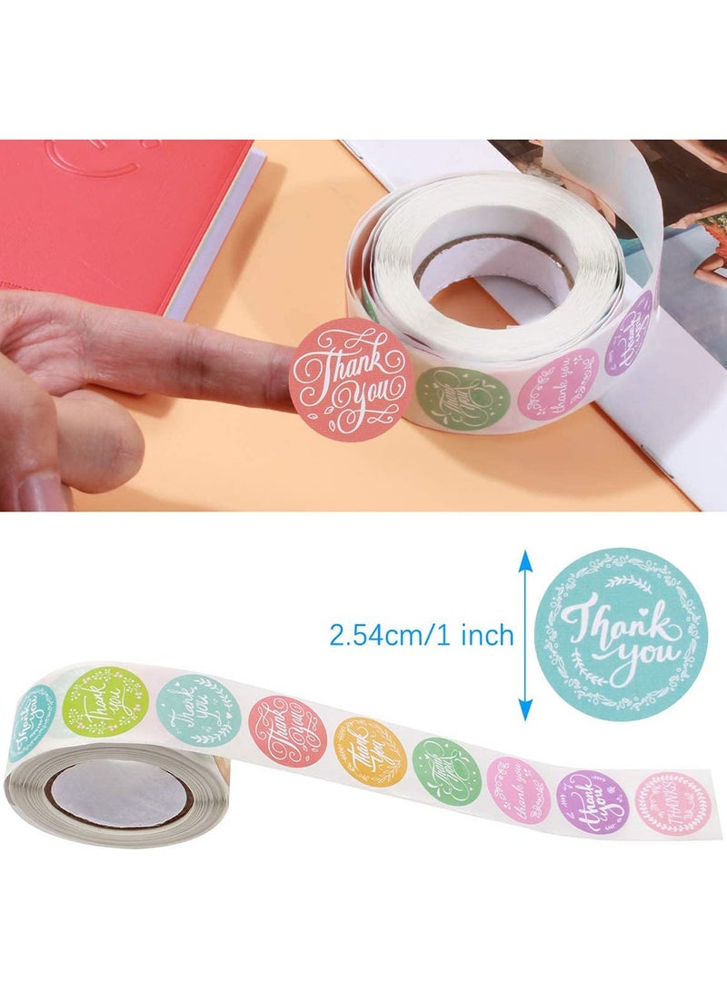 Wownect (Pack of 3) Thank You Round Stickers 1500 PCS 1 Inch Colorful & Pattern Labels for Envelope Seals, Packing Seals, Bouquets & Small Business Packaging (Pack of 3) - Image 5