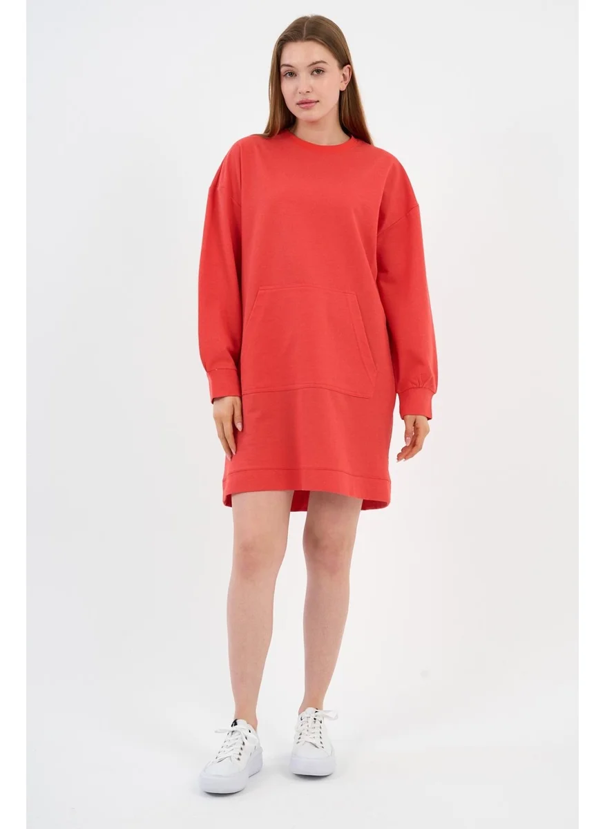 الكسندر جاردي Women's Kangaroo Pocket Oversize Tunic (B24-00225)
