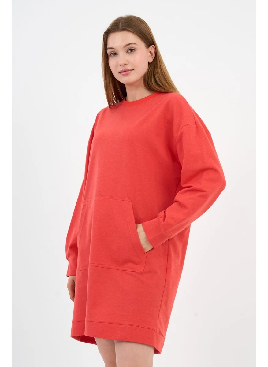 الكسندر جاردي Women's Kangaroo Pocket Oversize Tunic (B24-00225)