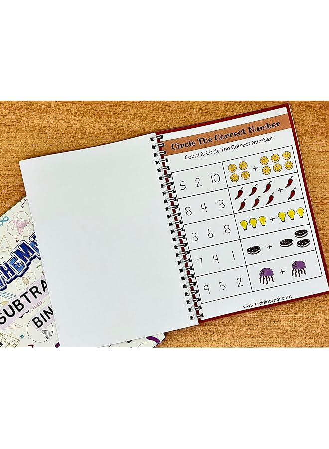 Toddlearner Math Addition And Subtraction Practice Set For Kids. Premium Paperback Book With Easy To Learn Activities  - Image 1