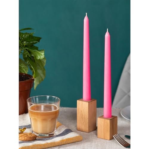 CANDWAX 12 inch Taper Candles Set of 4 - Dripless and Smokeless Candle Unscented - Slow Burning Candle Sticks - Pink Candles Taper - Image 5