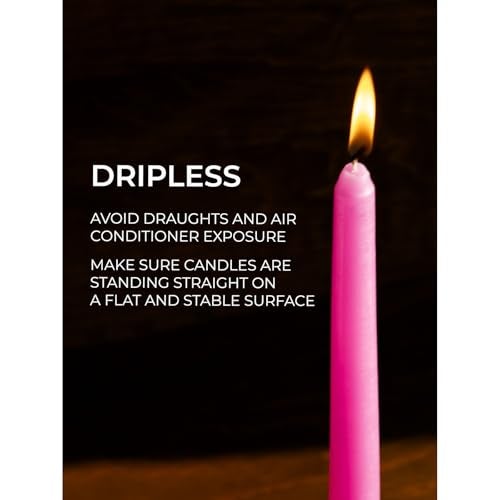 CANDWAX 12 inch Taper Candles Set of 4 - Dripless and Smokeless Candle Unscented - Slow Burning Candle Sticks - Pink Candles Taper - Image 4