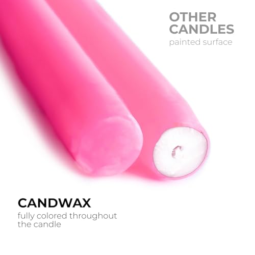 CANDWAX 12 inch Taper Candles Set of 4 - Dripless and Smokeless Candle Unscented - Slow Burning Candle Sticks - Pink Candles Taper - Image 2