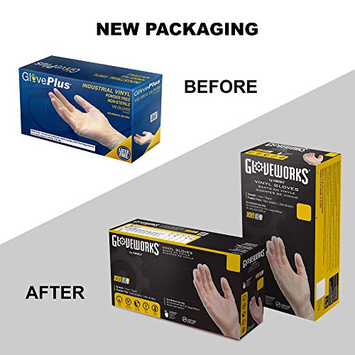 Ammex GLOVEPLUS AMMEX Industrial Clear Vinyl Gloves, Latex Free, Powder Free, Food Safe, Disposable, Non-Sterile - Image 2