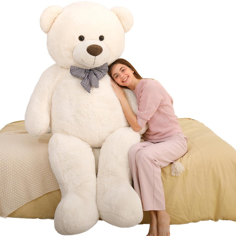 MaoGoLan Giant White Teddy Bear Stuffed Animal 5 FeetSoft Cuddly Smiling Face Big Teddy Bear Plush Gift for Boyfriend Girlfriend - Image 3