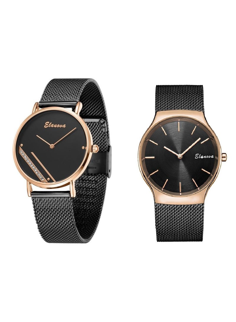 Elanova Men's and women's watch set