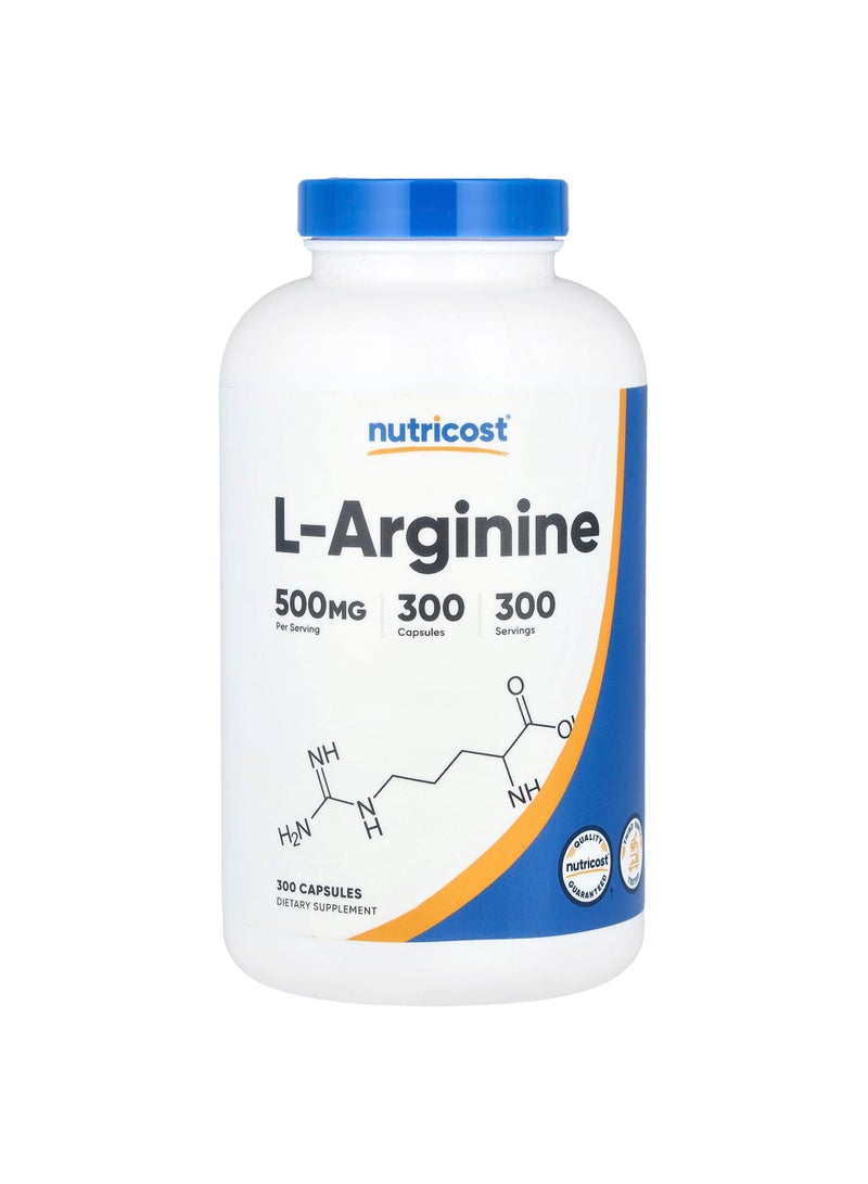 L-Arginine, 500 mg, 300 Capsules
