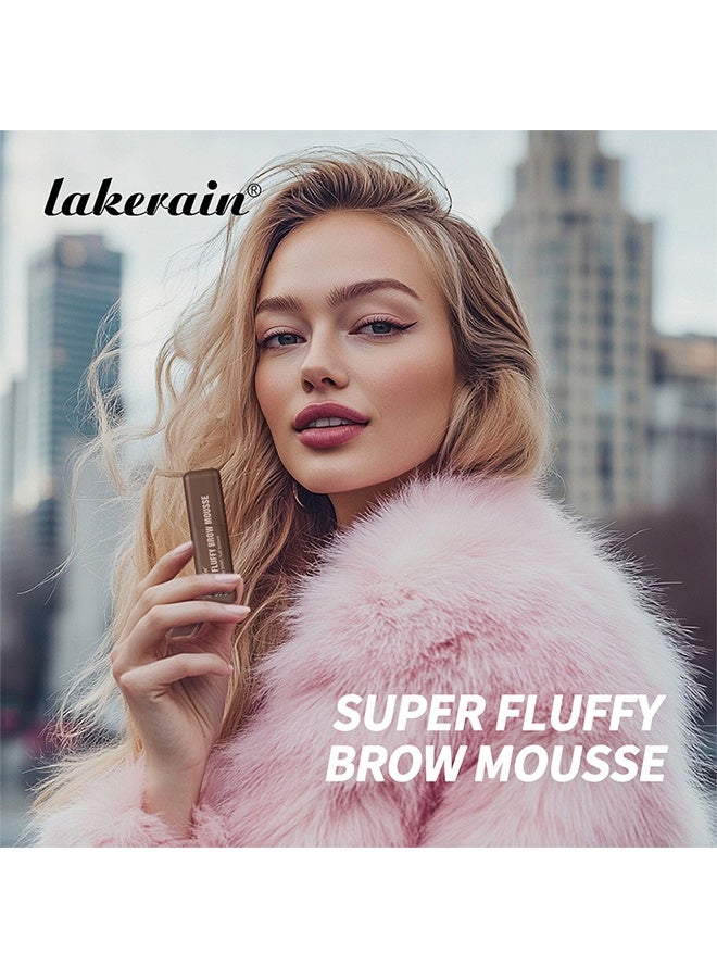 lakerain Super Fluffy Brow Mousse, Long Lasting Tinted Brow Gel, All Day Wear For Soft Full Natural Brows, Waterproof & Smudge Proof #5 DEEP BROWN - Image 3