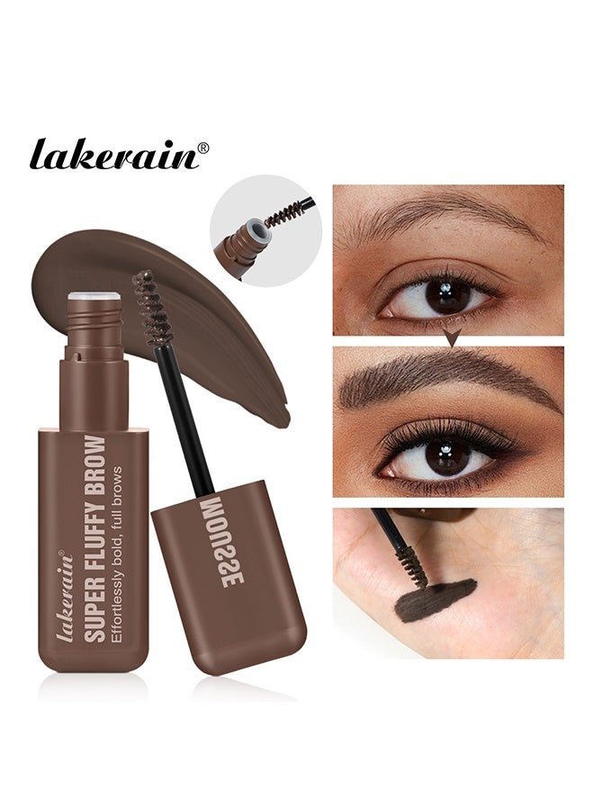 lakerain Super Fluffy Brow Mousse, Long Lasting Tinted Brow Gel, All Day Wear For Soft Full Natural Brows, Waterproof & Smudge Proof #5 DEEP BROWN - Image 1