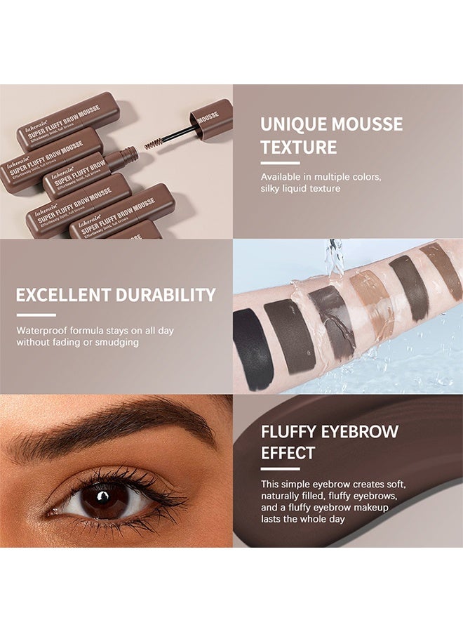 lakerain Super Fluffy Brow Mousse, Long Lasting Tinted Brow Gel, All Day Wear For Soft Full Natural Brows, Waterproof & Smudge Proof #5 DEEP BROWN - Image 5