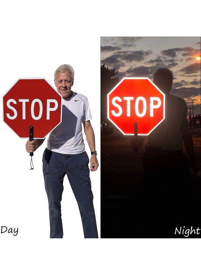 سمارت ساين مجداف مزدوج الجوانب "Stop - Slow" من SmartSign | 18 بوصة من الألومنيوم العاكس من الدرجة الهندسية 3M  - Image 3